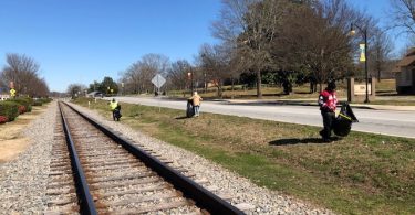 Residents picking up litter in Clayton County