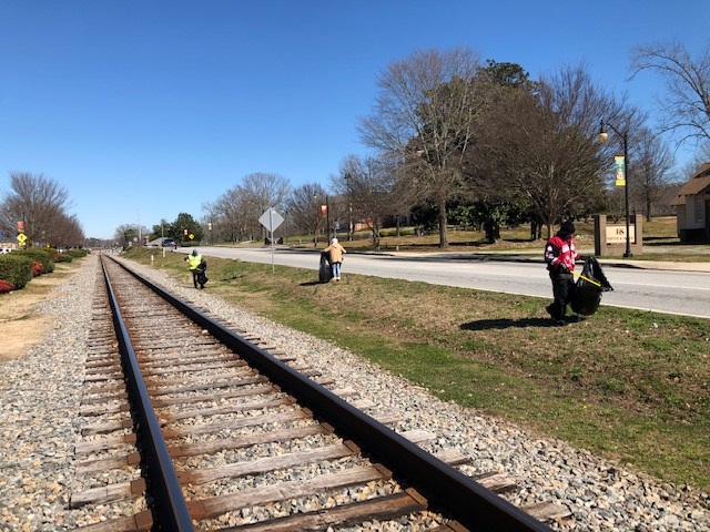 Residents picking up litter in Clayton County